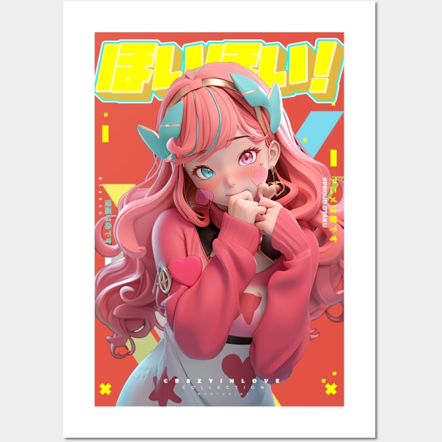 Cutie pie is super shy  - Cr8zy in love Collection | Anime Manga 3D Design | PROUD OTAKU Wall Art by PROUD OTAKU